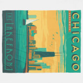 Chicago, IL - Genießen Sie das Seeufer Fleecedecke (Vorderseite (Horizontal))