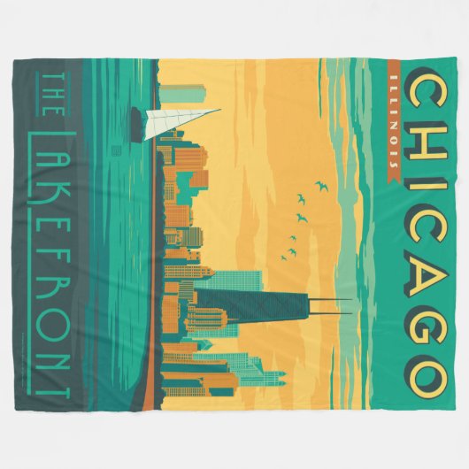 Chicago, IL - Genießen Sie das Seeufer Fleecedecke (Vorderseite (Horizontal))