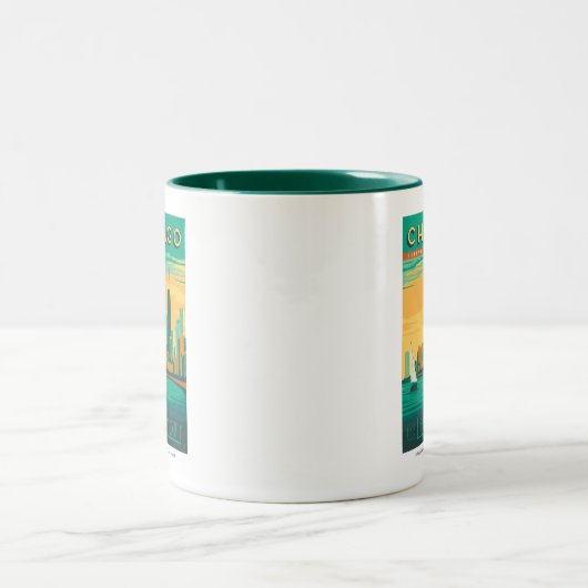 Chicago, IL - Genießen Sie das Seeufer Zweifarbige Tasse (Mittel)