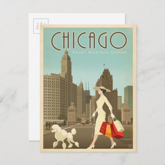 Chicago, IL - Genießen Sie die Michigan Avenue Postkarte (Vorne/Hinten)