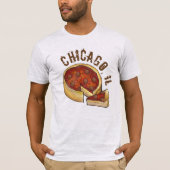 Chicago IL Illinois Deep Dish Pepperoni Pizza Food T-Shirt (Vorderseite)