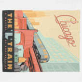 Chicago, IL - 'L' Zug Fleecedecke (Vorderseite (Horizontal))