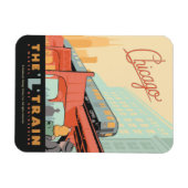 Chicago, IL - 'L' Zug Magnet (Horizontal)