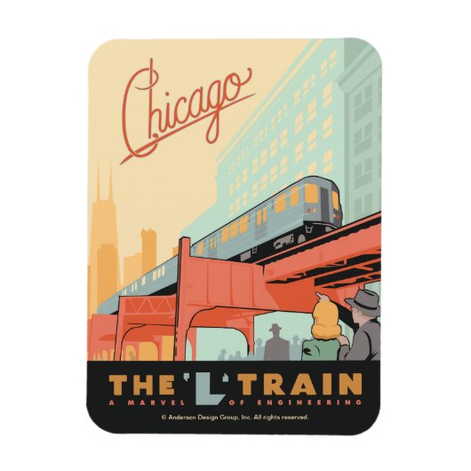 Chicago, IL - 'L' Zug Magnet (Vertikal)