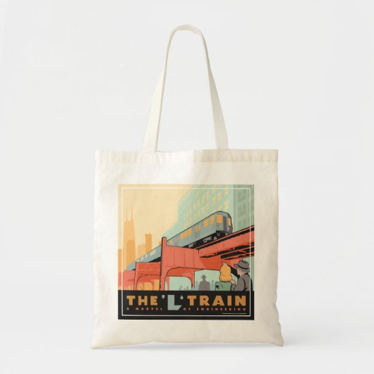 Chicago, IL - 'L'-Zug Tragetasche (Vorne)