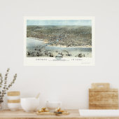 Chicago, IL Panoramic Map - 1868 Poster (Küche)