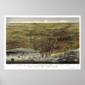 Chicago, IL Panoramic Map - 1874 Poster (Vorne)