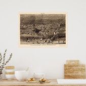 Chicago, IL Panoramic Map - 1874 Poster (Küche)