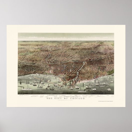 Chicago, IL Panoramic Map - 1892b Poster (Vorne)