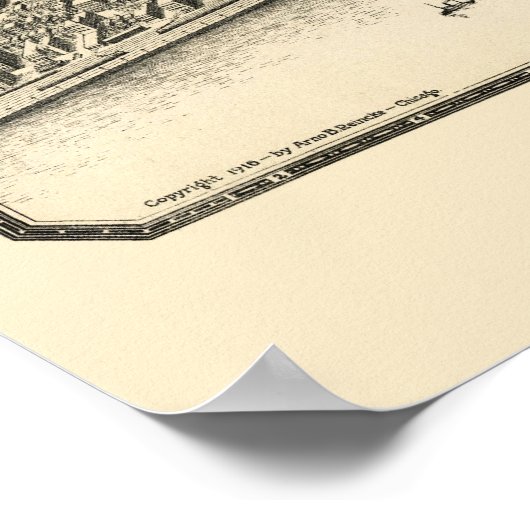 Chicago, IL Panoramic Map - 1916 Poster (Ecke)