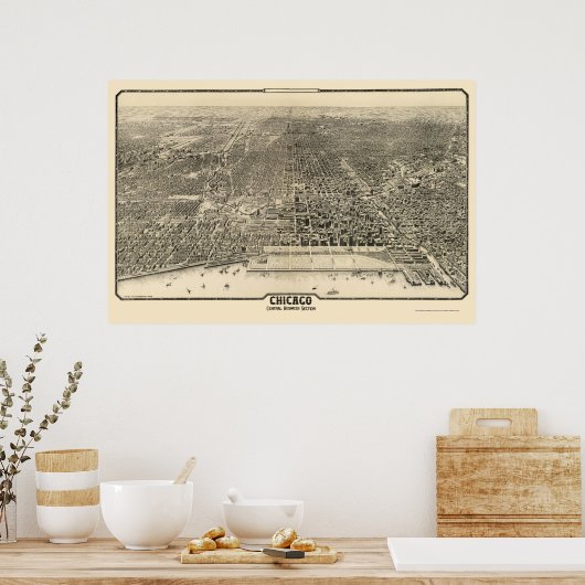 Chicago, IL Panoramic Map - 1916 Poster (Küche)