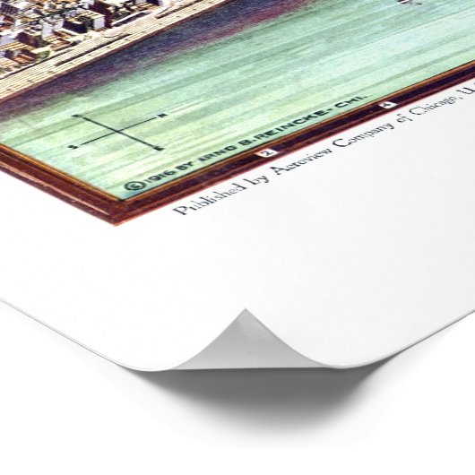 Chicago, IL Panoramic Map - 1916 Poster (Ecke)