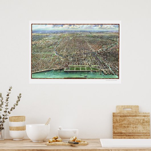 Chicago, IL Panoramic Map - 1916 Poster (Küche)