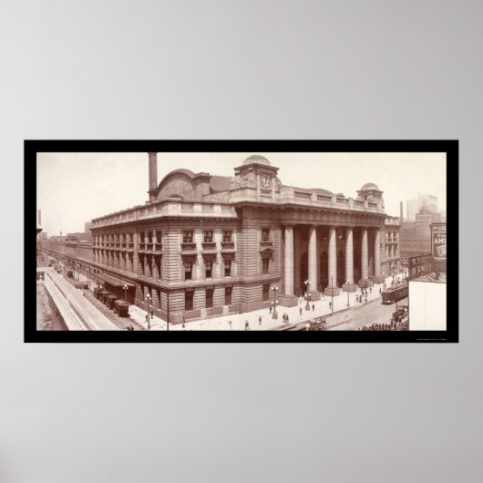 Chicago, IL Railroad Foto 1912 Poster (Vorne)