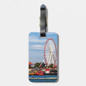 Chicago IL - Riesenrad am Navy Pier Gepäckanhänger (Rückseite vertikal)