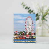 Chicago IL - Riesenrad am Navy Pier Postkarte (Stehend Vorderseite)