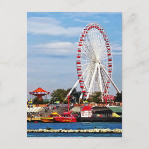 Chicago IL - Riesenrad am Navy Pier Postkarte
