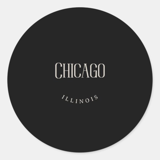 Chicago IL Runder Aufkleber (Vorderseite)