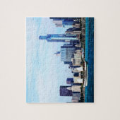 Chicago IL - Schooner gegen Chicago Skyline Puzzle (Vertikal)