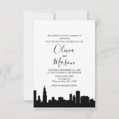Chicago Il Skyline Cityscape Einladung zur Hochzei (Vorderseite)