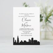 Chicago Il Skyline Cityscape Einladung zur Hochzei (Stehend Vorderseite)