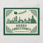 Chicago, IL Skyline Weihnachtsfeiertag Postkarte (Vorderseite)