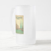 Chicago, IL - St. Patrick's Day Mattglas Bierglas (Vorderseite Links)