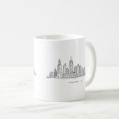 Chicago IL Stadtansicht Illustration Kaffeetasse (VorderseiteRechts)