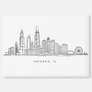 Chicago IL Stadtansicht Illustration Magnet