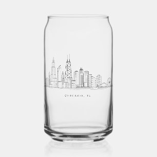 Chicago IL Stadtbild-Illustration Dosenglas