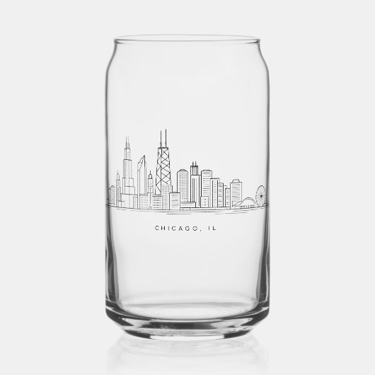 Chicago IL Stadtbild-Illustration Dosenglas (Vorderseite)