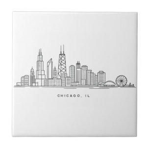 Chicago IL Stadtbild-Illustration Fliese