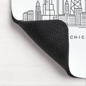 Chicago IL Stadtbild-Illustration Mousepad (Ecke)