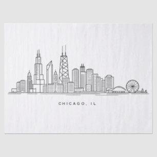 Chicago IL Stadtbild-Illustration Seidenpapier