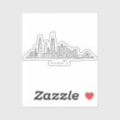 Chicago IL Stadtlandschaft Illustration Aufkleber (Blatt)