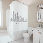 Chicago IL Stadtlandschaft Illustration Duschvorhang (Beispiel)