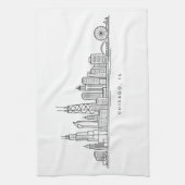 Chicago IL Stadtlandschaft Illustration Geschirrtuch (Vertikal)