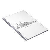 Chicago IL Stadtlandschaft Illustration Notizblock (Rechte Seite)