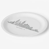 Chicago IL Stadtlandschaft Illustration Pappteller (Schrägansicht)