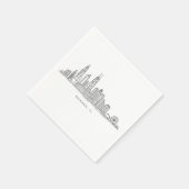 Chicago IL Stadtlandschaft Illustration Serviette (Ecke)