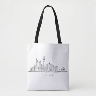 Chicago IL Stadtlandschaft Illustration Tasche