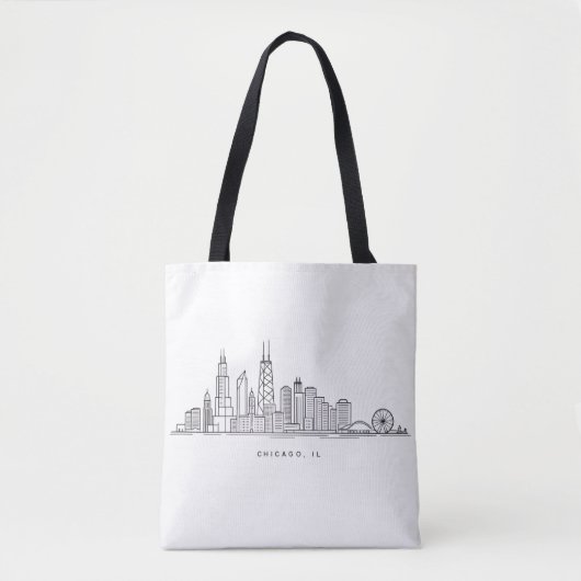 Chicago IL Stadtlandschaft Illustration Tasche (Vorderseite)