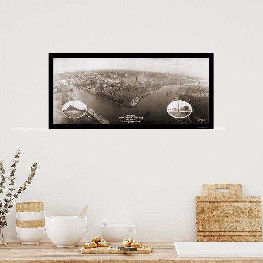 Chicago, IL Steel Mill Foto 1907 Poster (Küche)