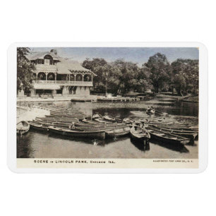 Chicago IL, Szene im Lincoln Park, Vintage 1908 Magnet