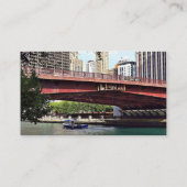 Chicago IL - Wassertaxi unter Columbus Dr. Bridge Visitenkarte (Rückseite)