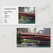 Chicago IL - Wassertaxi unter Columbus Dr. Bridge Visitenkarte (Vorne/Hinten)