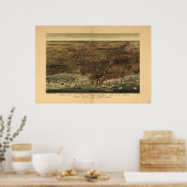 Chicago Illinois 1892 Antique Panoramabalkarte Poster (Küche)