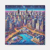 Chicago Illinois 3 Souvenir Kühlschrankmagnet (Vorne)