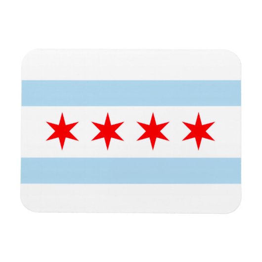 Chicago Illinois 4 Stars Vintage Travel Magnet (Horizontal)