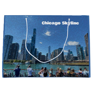 Chicago, Illinois Abstrakt Skyline Große Geschenktüte